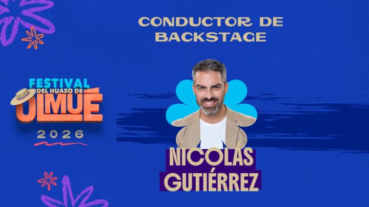 Nicolás Gutiérrez, conductor del backstage del Festival del Huaso de Olmué 2026.
